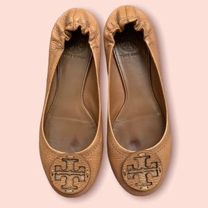 TORY BURCH BROWN FLATS, SIZE 7